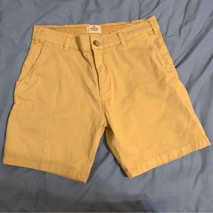 Marine layer 7” yellow cotton shorts men size 32